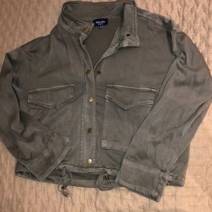 Splendid jacket olive green zip button NWOT